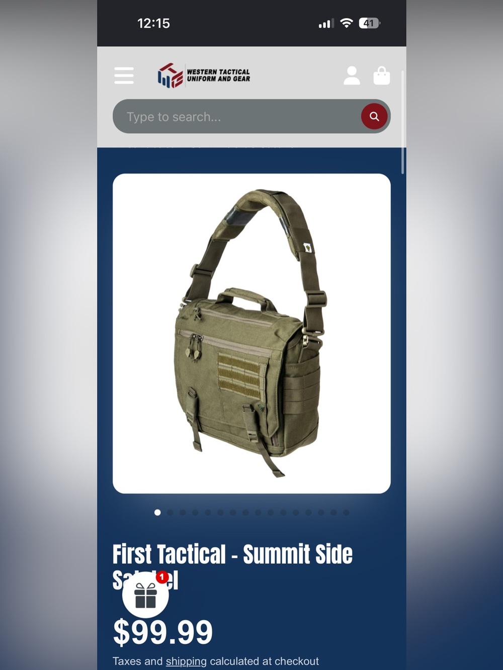 Men's Tactical Messenger Bag in Olive Green - Picture 7 of 7